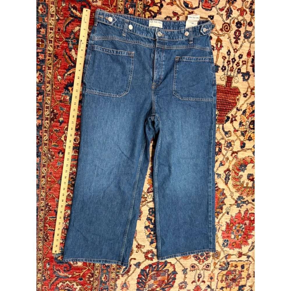 New Free People We The Free Palmer Cuffed Jeans Women’s 32 High Rise Cropped - Picture 2 of 12